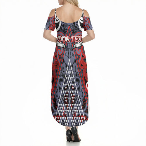 Personalised Aotearoa Iwi Ngapuhi Summer Maxi Dress Maori Motif Tribal