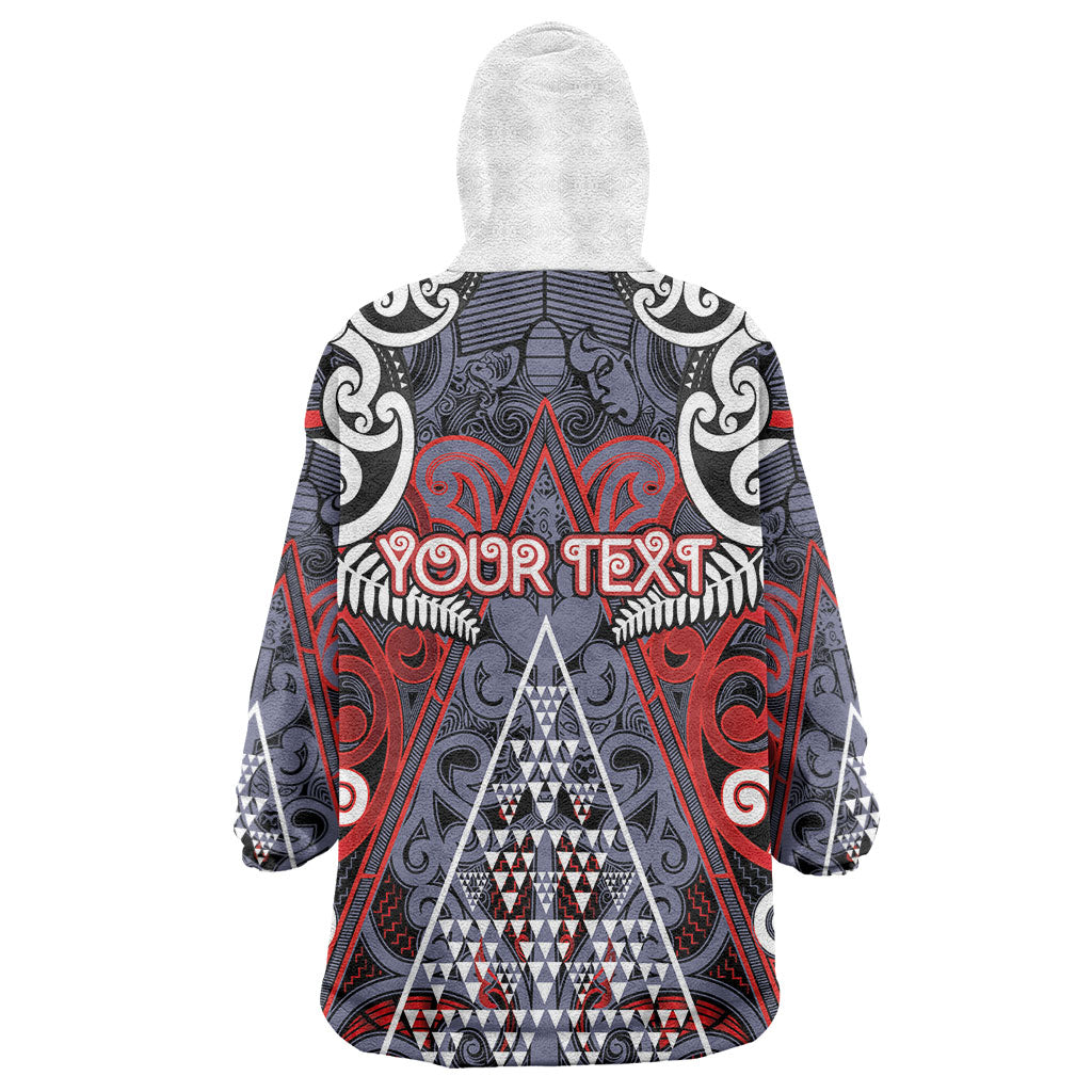 Personalised Aotearoa Iwi Ngapuhi Wearable Blanket Hoodie Maori Motif Tribal