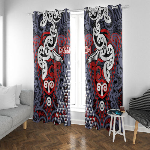 Aotearoa Iwi Ngapuhi Window Curtain Maori Motif Tribal