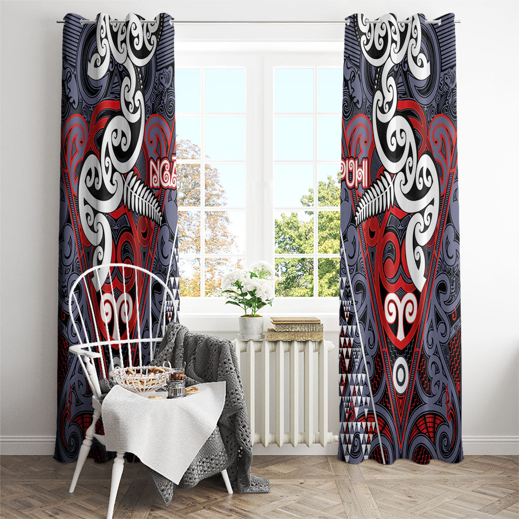 Aotearoa Iwi Ngapuhi Window Curtain Maori Motif Tribal