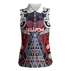 Personalised Aotearoa Iwi Ngapuhi Women Sleeveless Polo Shirt Maori Motif Tribal