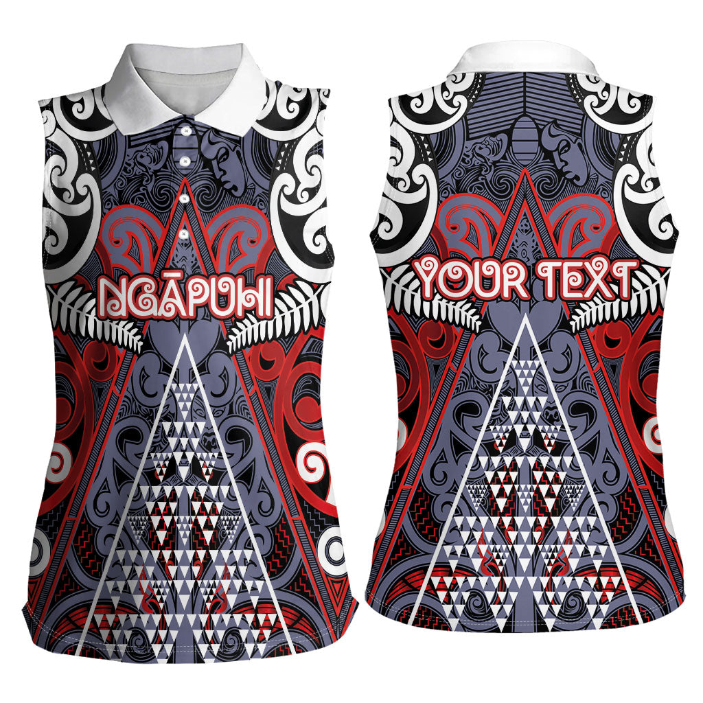Personalised Aotearoa Iwi Ngapuhi Women Sleeveless Polo Shirt Maori Motif Tribal