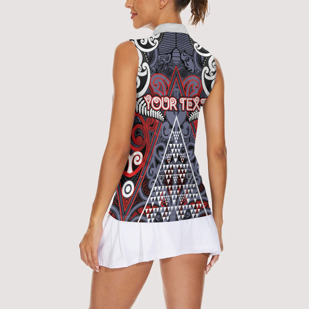 Personalised Aotearoa Iwi Ngapuhi Women Sleeveless Polo Shirt Maori Motif Tribal