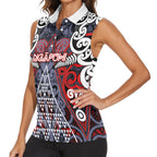 Personalised Aotearoa Iwi Ngapuhi Women Sleeveless Polo Shirt Maori Motif Tribal