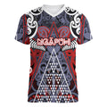 Personalised Aotearoa Iwi Ngapuhi Women V-Neck T-Shirt Maori Motif Tribal