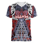 Personalised Aotearoa Iwi Ngapuhi Women V-Neck T-Shirt Maori Motif Tribal