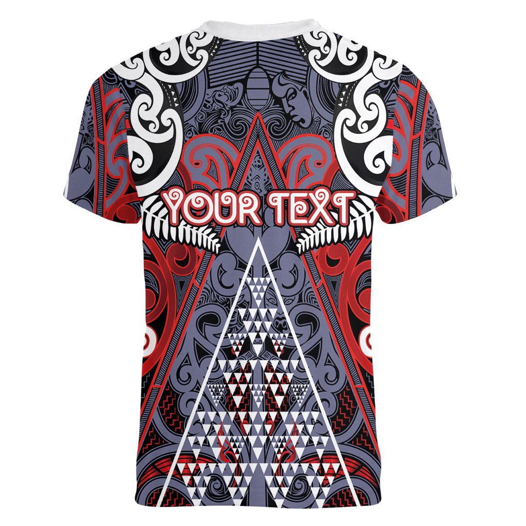 Personalised Aotearoa Iwi Ngapuhi Women V-Neck T-Shirt Maori Motif Tribal