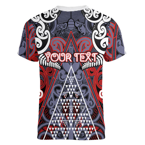 Personalised Aotearoa Iwi Ngapuhi Women V-Neck T-Shirt Maori Motif Tribal