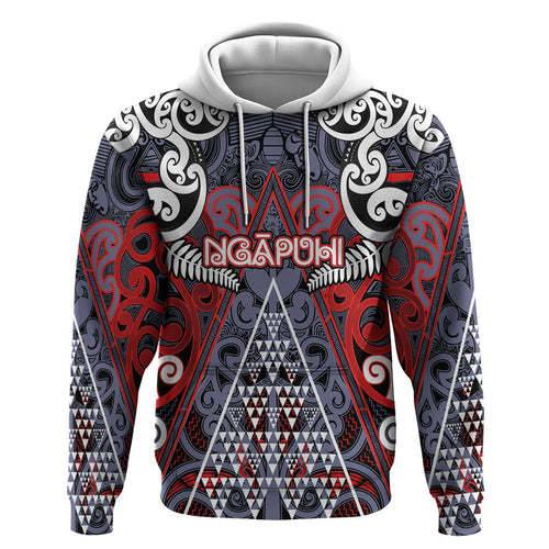 Personalised Aotearoa Iwi Ngapuhi Zip Hoodie Maori Motif Tribal