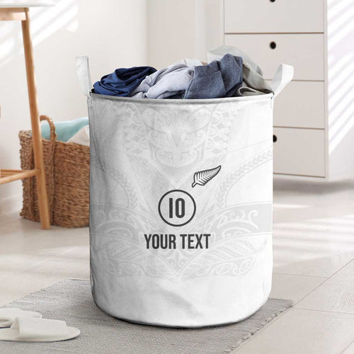 Custom New Zealand Football Laundry Basket The Whites-Sporty T90 Style - Aussie Hoodie