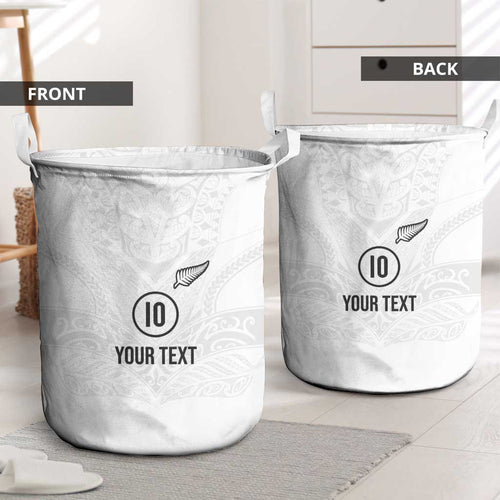 Custom New Zealand Football Laundry Basket The Whites-Sporty T90 Style - Aussie Hoodie