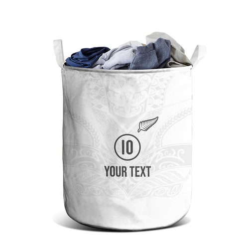 Custom New Zealand Football Laundry Basket The Whites-Sporty T90 Style - Aussie Hoodie