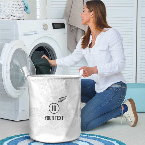 Custom New Zealand Football Laundry Basket The Whites-Sporty T90 Style - Aussie Hoodie