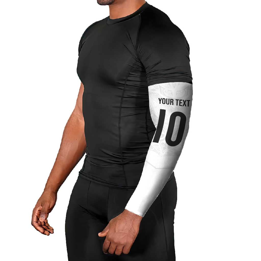 Custom New Zealand Football Arm Sleeves The Whites-Sporty T90 Style - Aussie Hoodie