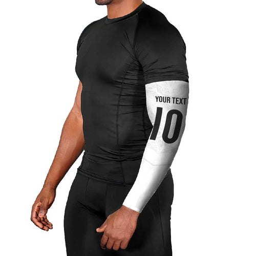 Custom New Zealand Football Arm Sleeves The Whites-Sporty T90 Style - Aussie Hoodie