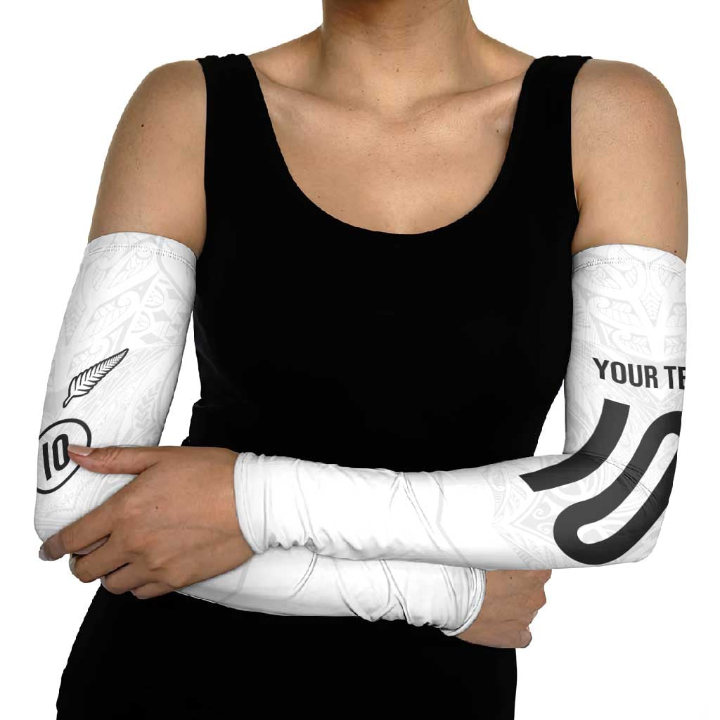 Custom New Zealand Football Arm Sleeves The Whites-Sporty T90 Style - Aussie Hoodie