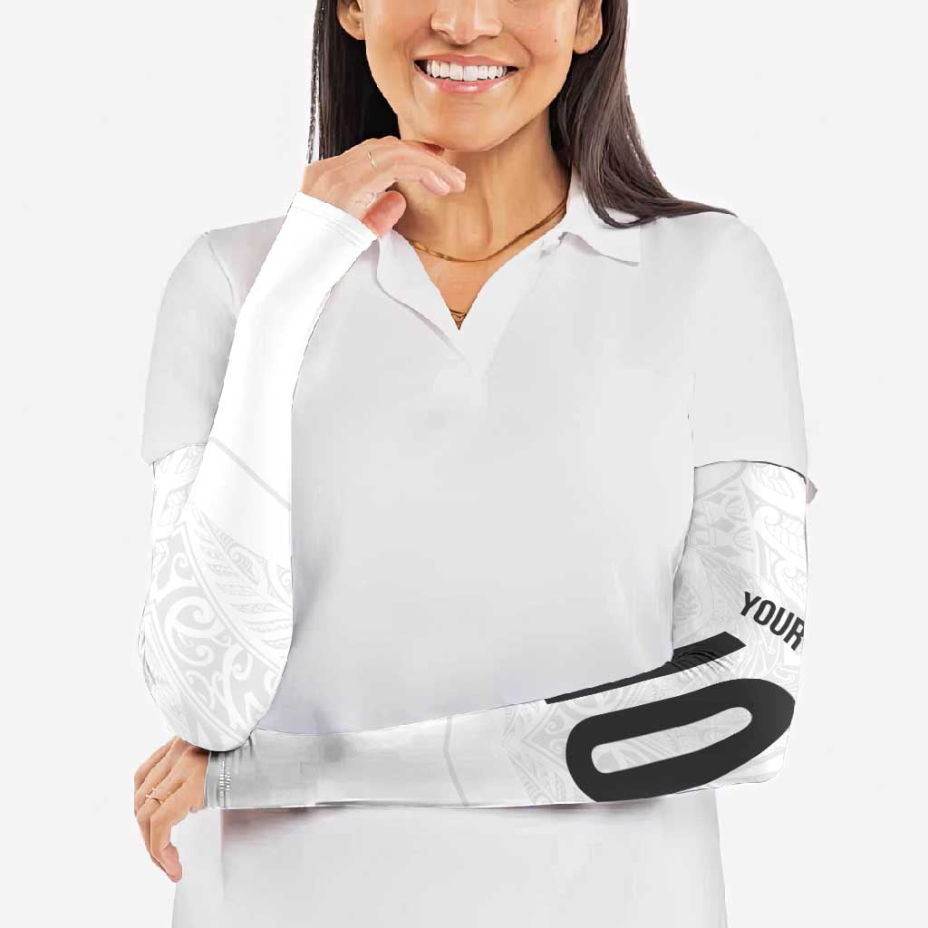 Custom New Zealand Football Arm Sleeves The Whites-Sporty T90 Style - Aussie Hoodie