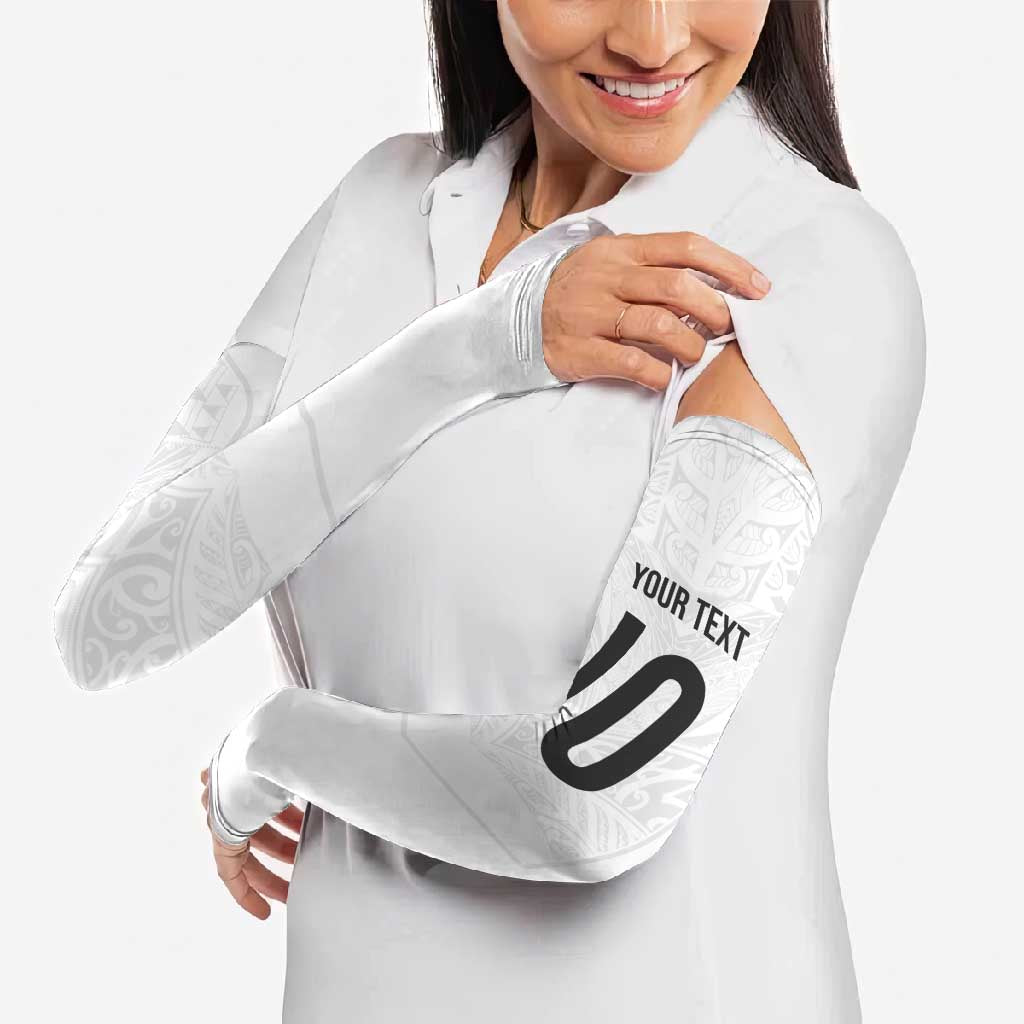 Custom New Zealand Football Arm Sleeves The Whites-Sporty T90 Style - Aussie Hoodie