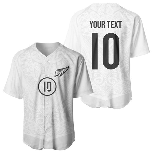 Custom New Zealand Football Baseball Jersey The Whites-Sporty T90 Style - Aussie Hoodie