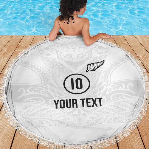 Custom New Zealand Football Beach Blanket The Whites-Sporty T90 Style - Aussie Hoodie