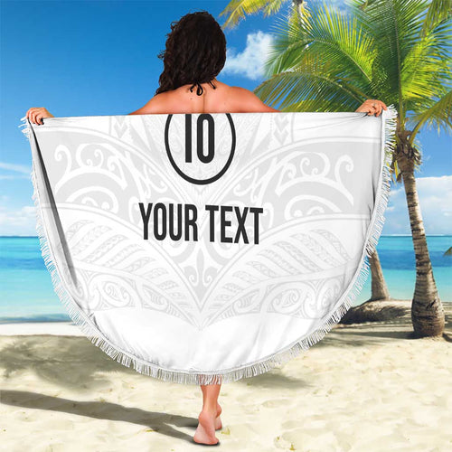 Custom New Zealand Football Beach Blanket The Whites-Sporty T90 Style - Aussie Hoodie