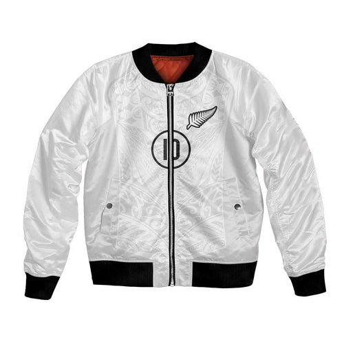 Custom New Zealand Football Bomber Jacket The Whites-Sporty T90 Style - Aussie Hoodie