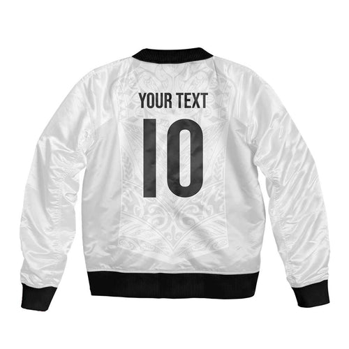 Custom New Zealand Football Bomber Jacket The Whites-Sporty T90 Style - Aussie Hoodie
