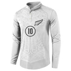 Custom New Zealand Football Button Sweatshirt The Whites-Sporty T90 Style - Aussie Hoodie
