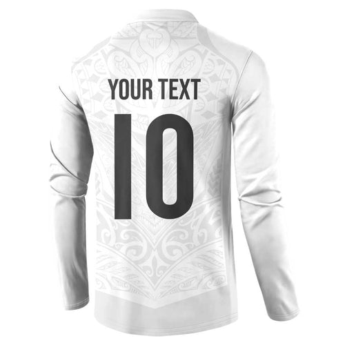 Custom New Zealand Football Button Sweatshirt The Whites-Sporty T90 Style - Aussie Hoodie