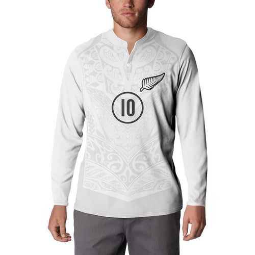 Custom New Zealand Football Button Sweatshirt The Whites-Sporty T90 Style - Aussie Hoodie