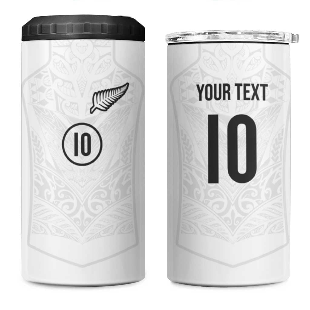 Custom New Zealand Football 4 in 1 Can Cooler Tumbler The Whites-Sporty T90 Style - Aussie Hoodie