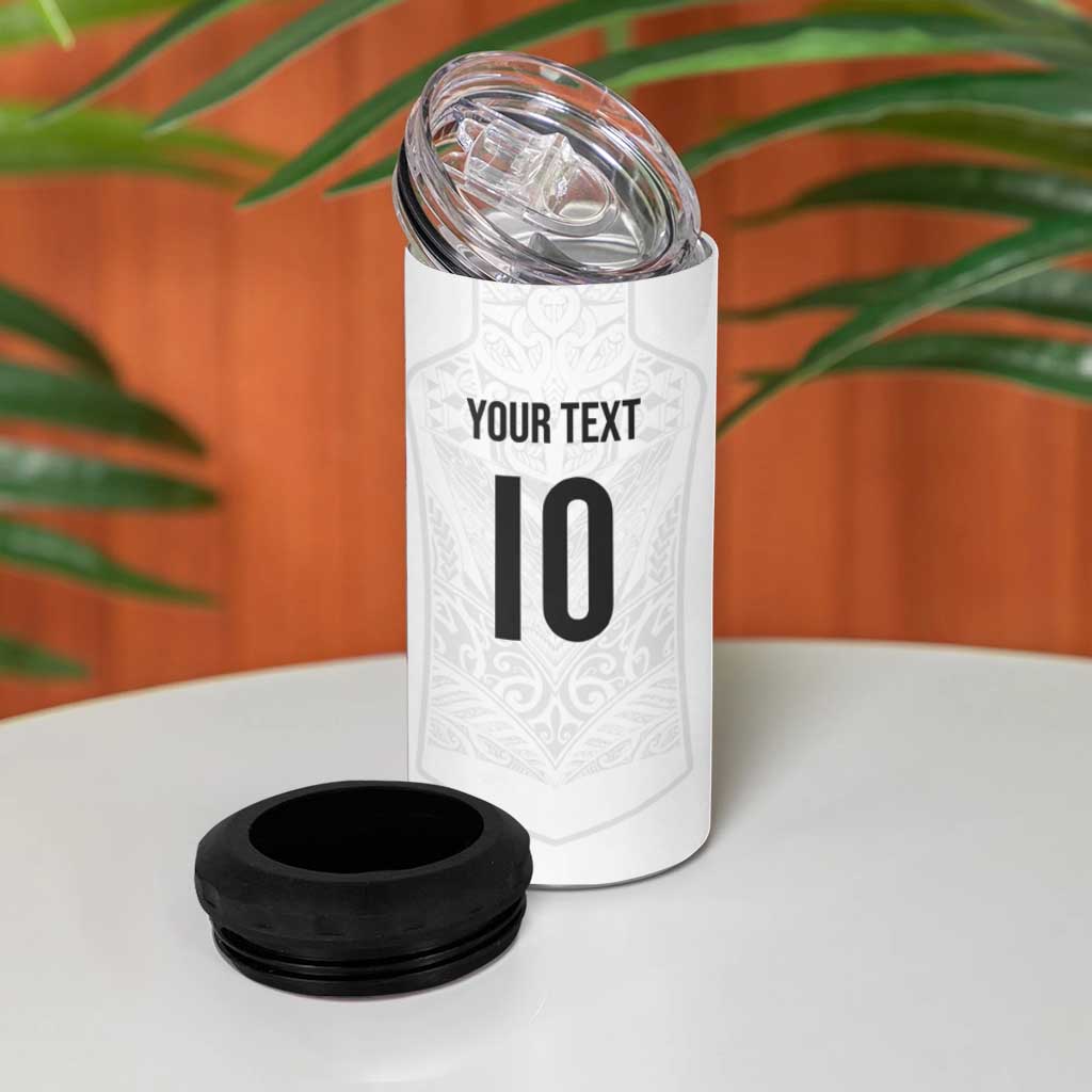 Custom New Zealand Football 4 in 1 Can Cooler Tumbler The Whites-Sporty T90 Style - Aussie Hoodie