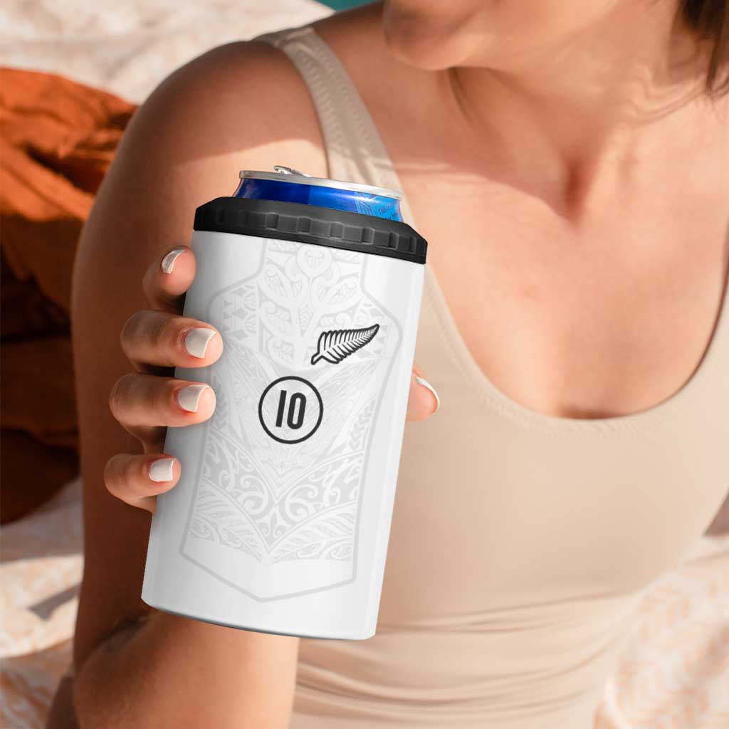Custom New Zealand Football 4 in 1 Can Cooler Tumbler The Whites-Sporty T90 Style - Aussie Hoodie