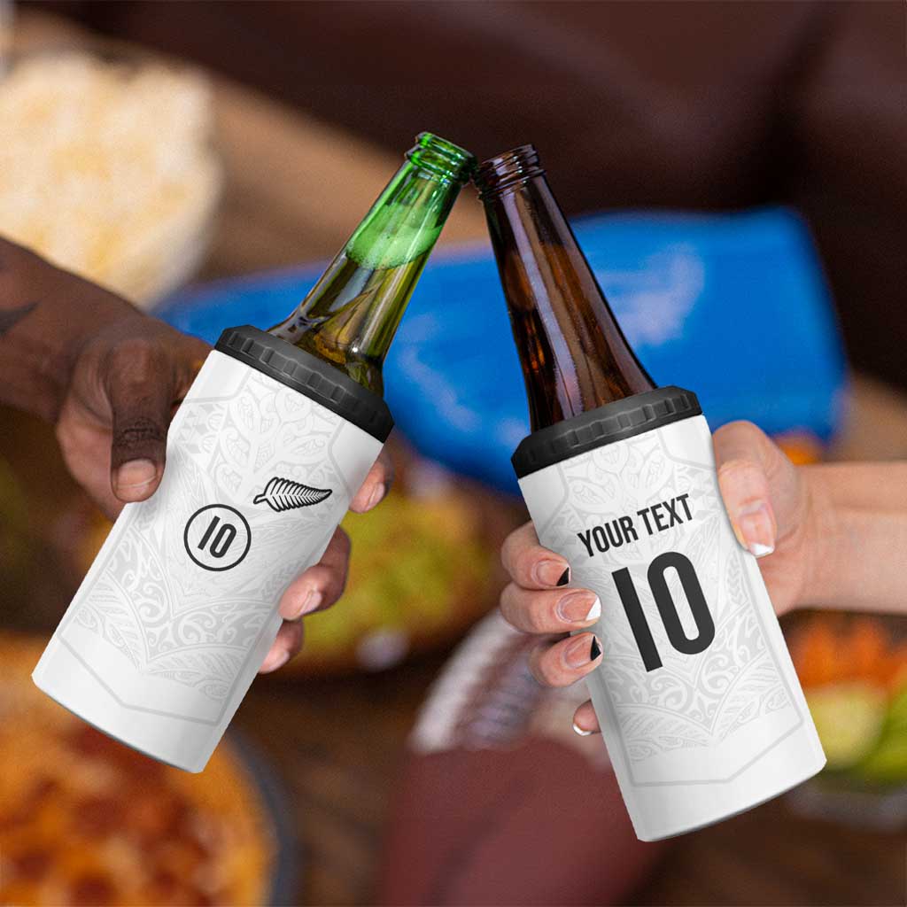 Custom New Zealand Football 4 in 1 Can Cooler Tumbler The Whites-Sporty T90 Style - Aussie Hoodie