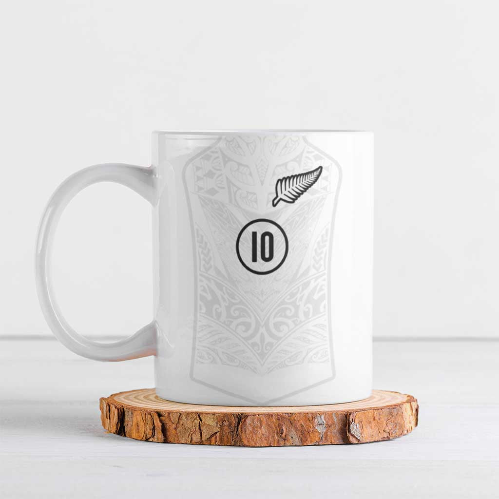 Custom New Zealand Football Ceramic Mug The Whites-Sporty T90 Style - Aussie Hoodie