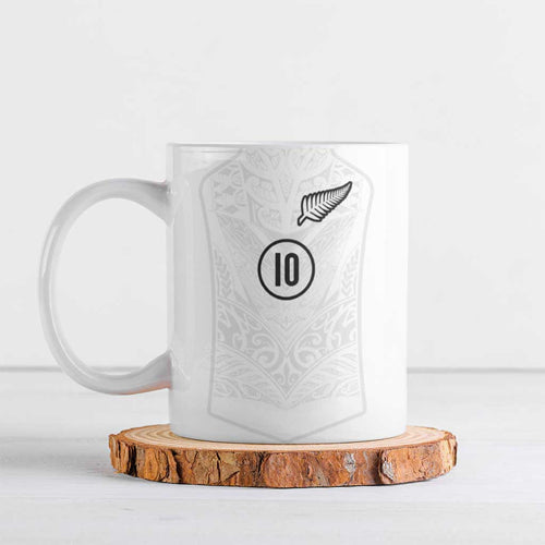 Custom New Zealand Football Ceramic Mug The Whites-Sporty T90 Style - Aussie Hoodie