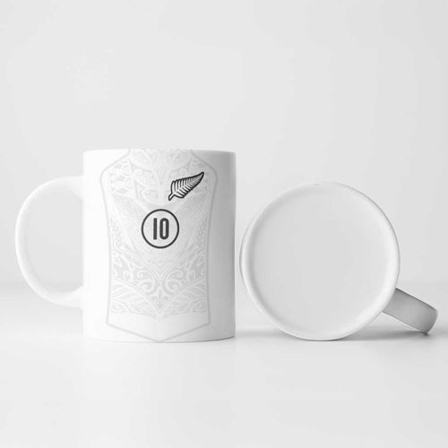 Custom New Zealand Football Ceramic Mug The Whites-Sporty T90 Style - Aussie Hoodie