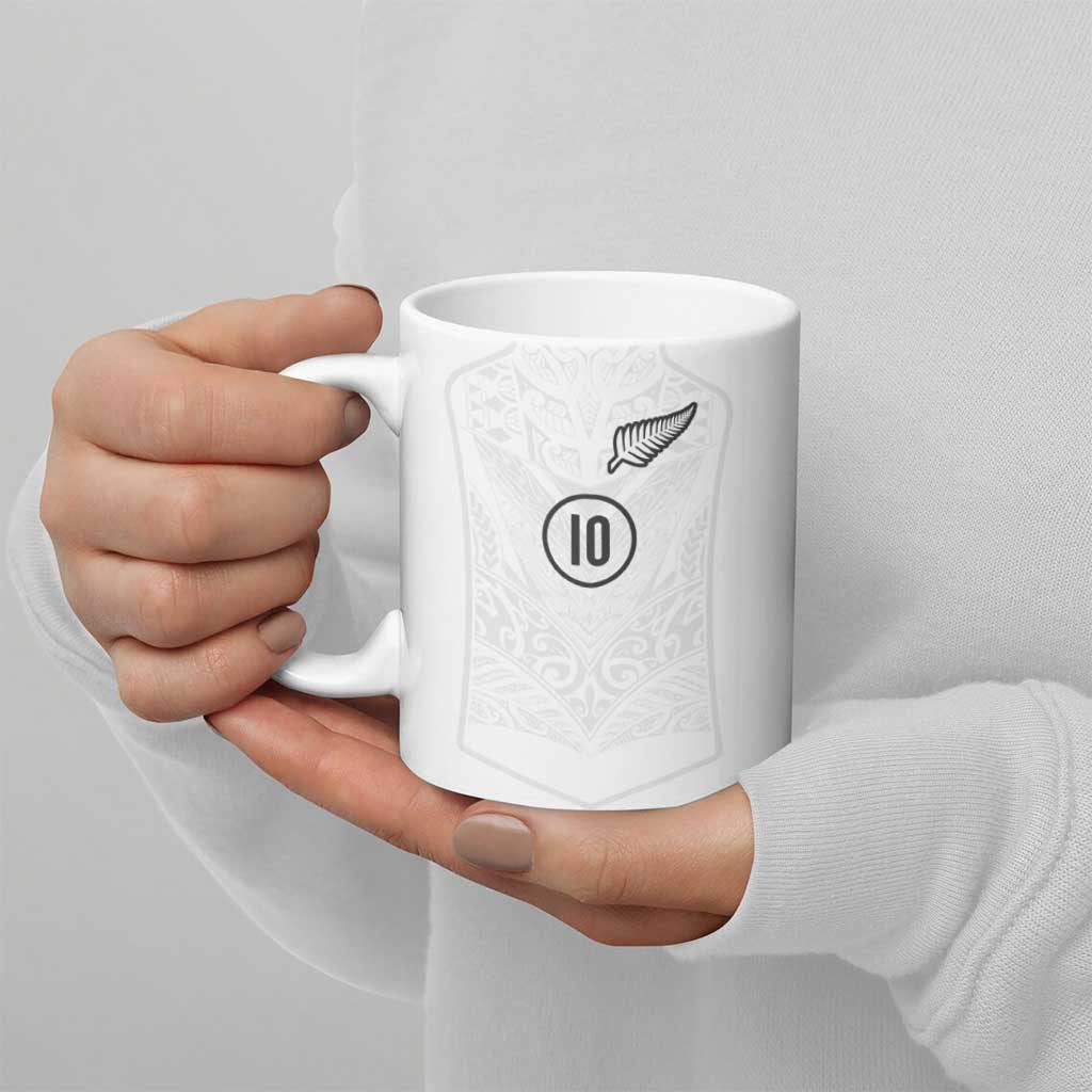 Custom New Zealand Football Ceramic Mug The Whites-Sporty T90 Style - Aussie Hoodie