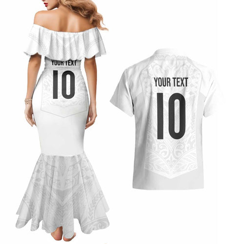 Custom New Zealand Football Couples Matching Mermaid Dress and Hawaiian Shirt The Whites-Sporty T90 Style - Aussie Hoodie