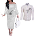 Custom New Zealand Football Couples Matching Off The Shoulder Long Sleeve Dress and Long Sleeve Button Shirt The Whites-Sporty T90 Style - Aussie Hoodie