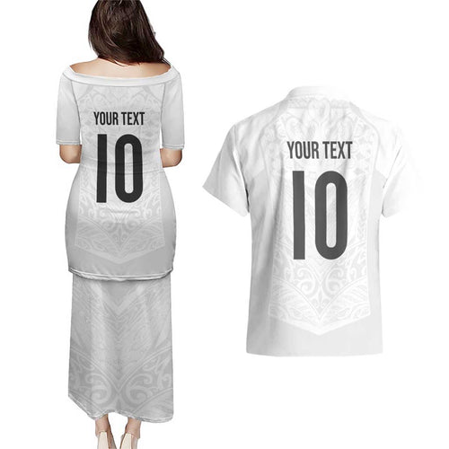 Custom New Zealand Football Couples Matching Puletasi and Hawaiian Shirt The Whites-Sporty T90 Style - Aussie Hoodie