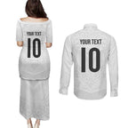 Custom New Zealand Football Couples Matching Puletasi and Long Sleeve Button Shirt The Whites-Sporty T90 Style - Aussie Hoodie