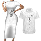 Custom New Zealand Football Couples Matching Short Sleeve Bodycon Dress and Hawaiian Shirt The Whites-Sporty T90 Style - Aussie Hoodie