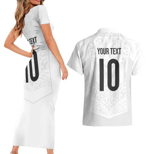 Custom New Zealand Football Couples Matching Short Sleeve Bodycon Dress and Hawaiian Shirt The Whites-Sporty T90 Style - Aussie Hoodie