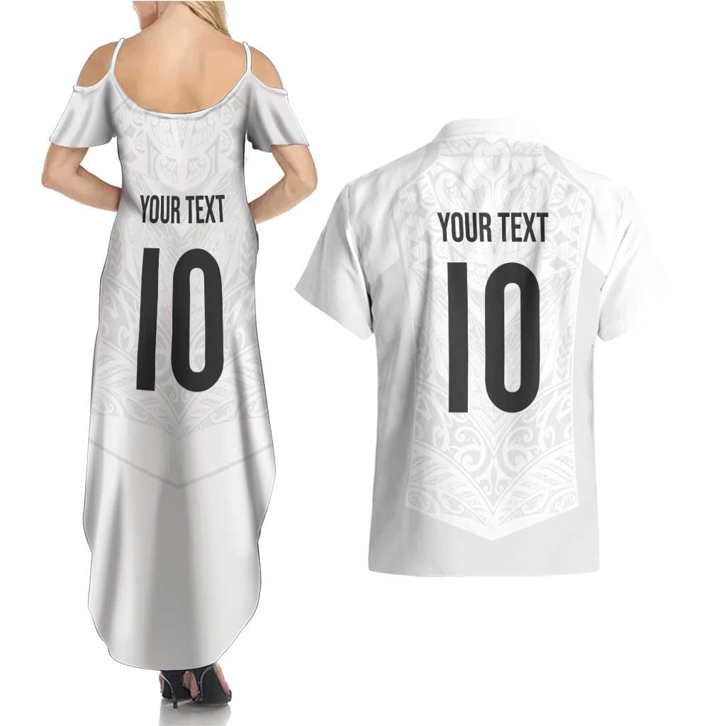 Custom New Zealand Football Couples Matching Summer Maxi Dress and Hawaiian Shirt The Whites-Sporty T90 Style - Aussie Hoodie