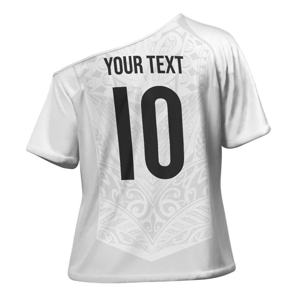 Custom New Zealand Football Cross Shoulder Shirt The Whites-Sporty T90 Style - Aussie Hoodie