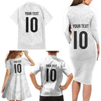 Custom New Zealand Football Family Matching Long Sleeve Bodycon Dress and Hawaiian Shirt The Whites-Sporty T90 Style - Aussie Hoodie