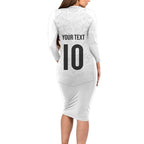 Custom New Zealand Football Family Matching Long Sleeve Bodycon Dress and Hawaiian Shirt The Whites-Sporty T90 Style - Aussie Hoodie