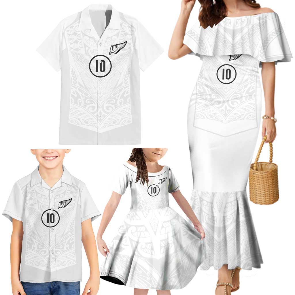 Custom New Zealand Football Family Matching Mermaid Dress and Hawaiian Shirt The Whites-Sporty T90 Style - Aussie Hoodie