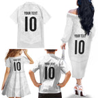 Custom New Zealand Football Family Matching Off The Shoulder Long Sleeve Dress and Hawaiian Shirt The Whites-Sporty T90 Style - Aussie Hoodie